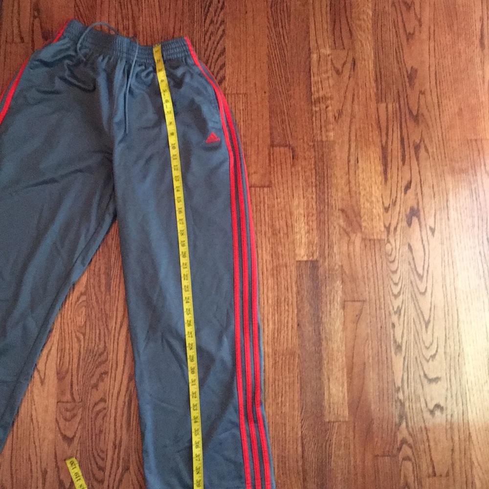 Adidas grey with red side stripes